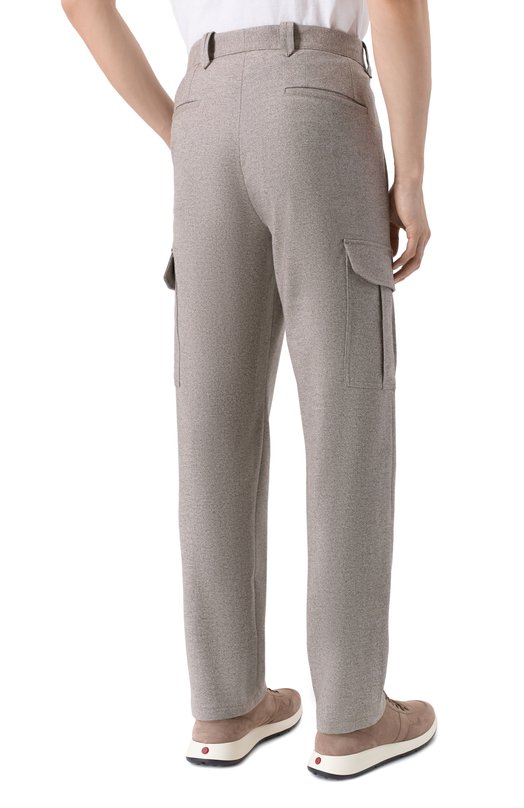 Шерстяные брюки-карго Brioni RP3T0M/0AA0C Бежевый  RP3T0M/0AA0C Фото 4