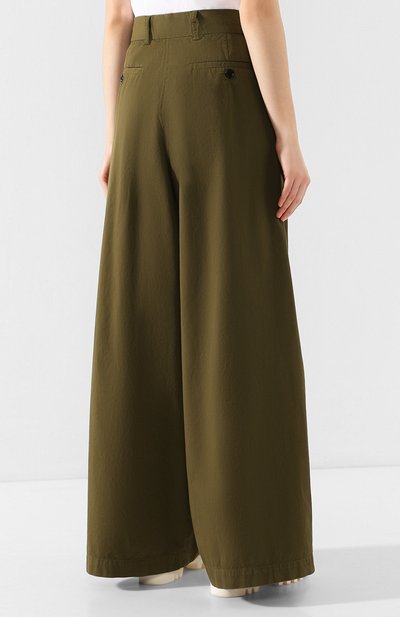 Хлопковые брюки DRIES VAN NOTEN хаки цвета по цене 37900 руб., арт. 201-30946-9291, фото 4 Хлопковые брюки DRIES VAN NOTEN, арт. 201-30946-9291, фото 4