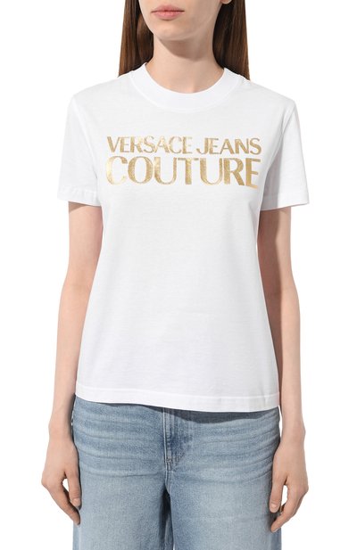 Хлопковая футболка VERSACE JEANS COUTURE, арт. 76HAHT04/CJ00T, фото 3