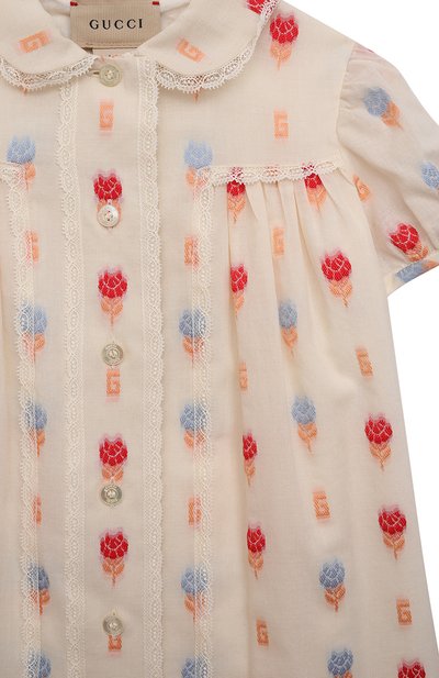 Хлопковое платье GUCCI, арт. 680418/ZAH73, фото 3