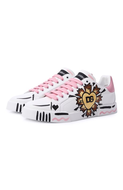 Кожаные кеды Portofino Dolce & Gabbana CK2398/A0259 Белый CK2398/A0259