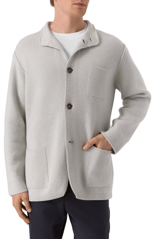 Кашемировый кардиган Kiton UMK064101 Серый  UMK064101 Фото 5