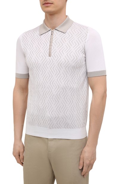 Поло с отделкой из кожи аллигатора ZILLI, арт. MBV-PZ082-LABC1/MC01/AMIS, фото 3