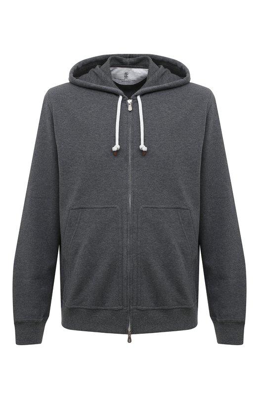 Хлопковая толстовка Brunello Cucinelli MTU14B2038 Серый MTU14B2038