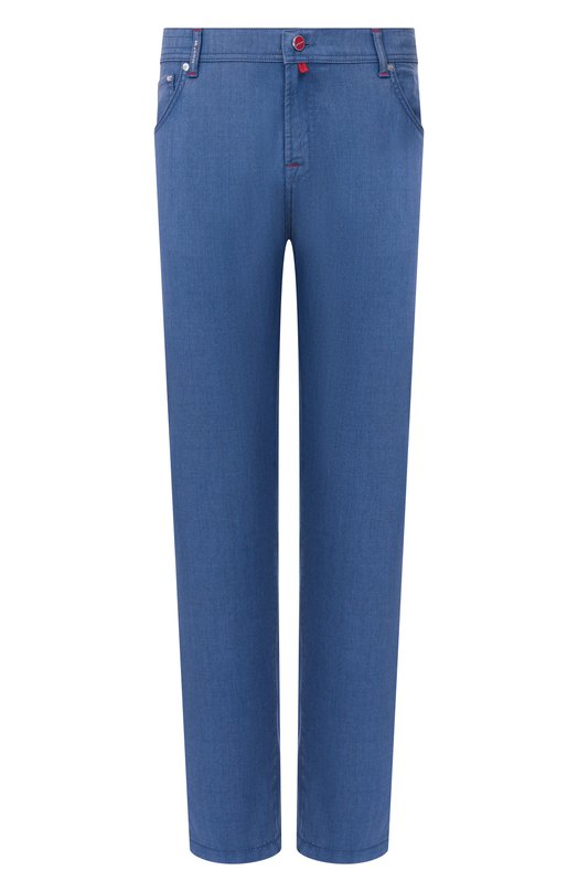 Шерстяные брюки Kiton UPNJSK0615H Голубой UPNJSK0615H