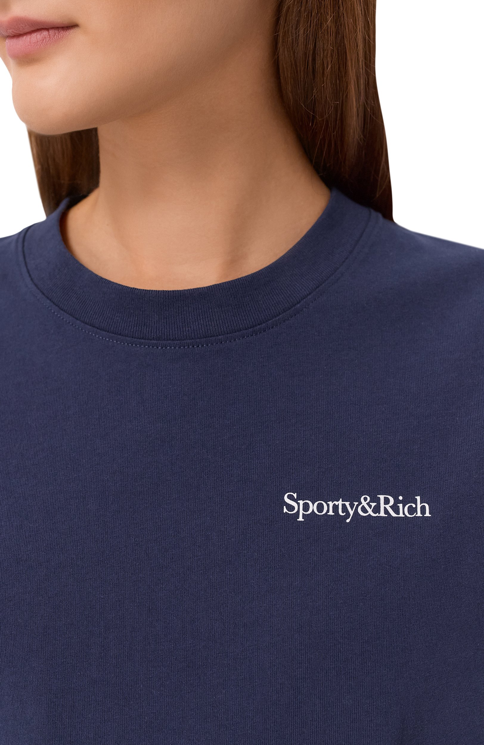 Хлопковая футболка SPORTY AND RICH, арт. T011984300BL106, фото 5