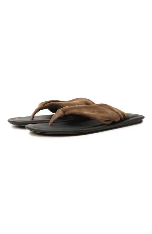 Замшевые шлепанцы Brunello Cucinelli MZSFC2890 Коричневый MZSFC2890