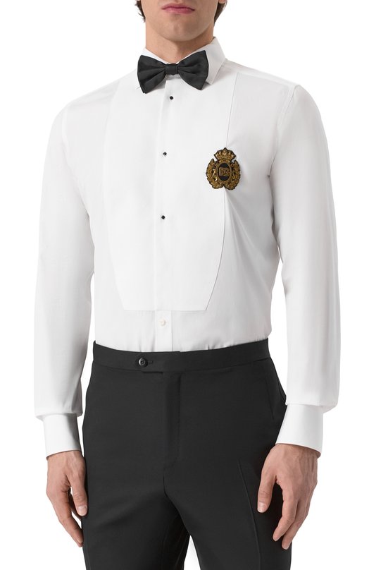 Хлопковая сорочка Dolce & Gabbana G5EN5Z/FU5U8 Белый  G5EN5Z/FU5U8 Фото 3