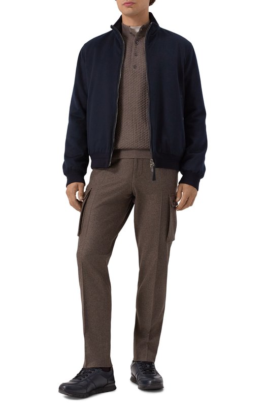 Кожаные кроссовки Kiton USSA114N0012602/M Синий  USSA114N0012602/M Фото 2