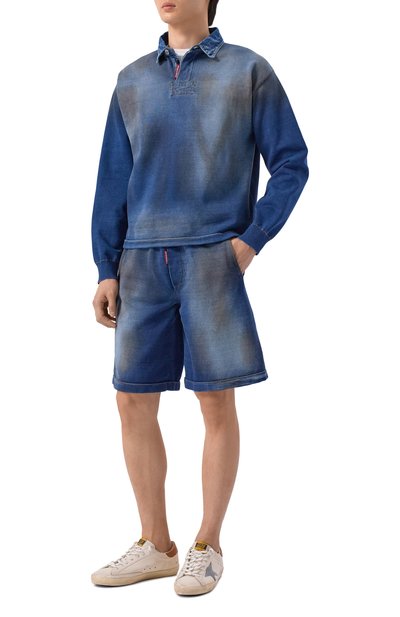 Хлопковые шорты DSQUARED2 синего цвета по цене 59350 руб., арт. S74KB1108/D13192, фото 2 Хлопковые шорты DSQUARED2, арт. S74KB1108/D13192, фото 2