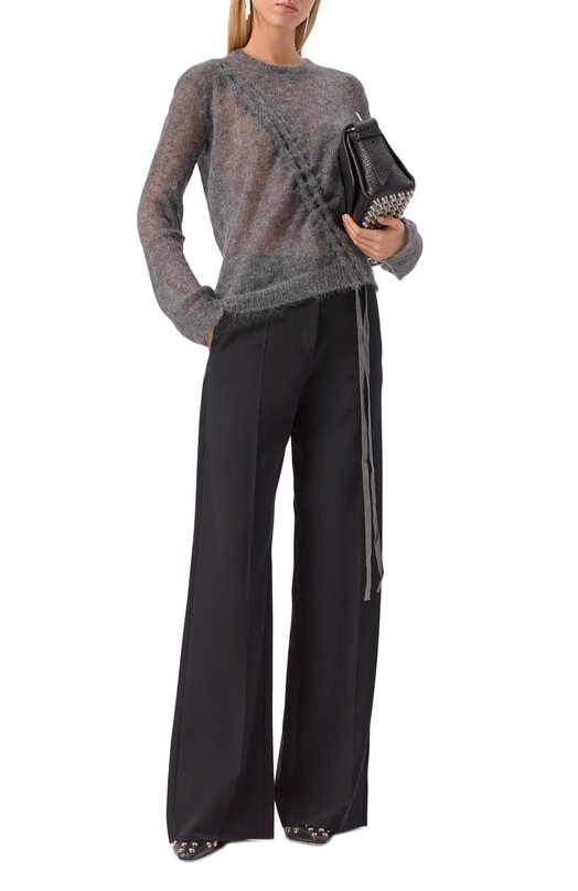 Пуловер из мохера и шелка Ann Demeulemeester B0013194/KN069 Серый  B0013194/KN069 Фото 2