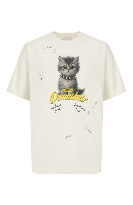 Хлопковая футболка DOMREBEL M KITTY PUNK Белый M KITTY PUNK