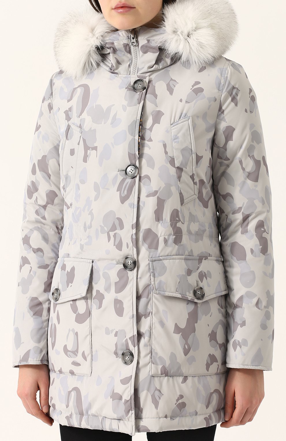 Пуховая парка с принтом и меховой отделкой капюшоном WOOLRICH, арт. WWCPS2534/SM02, фото 3