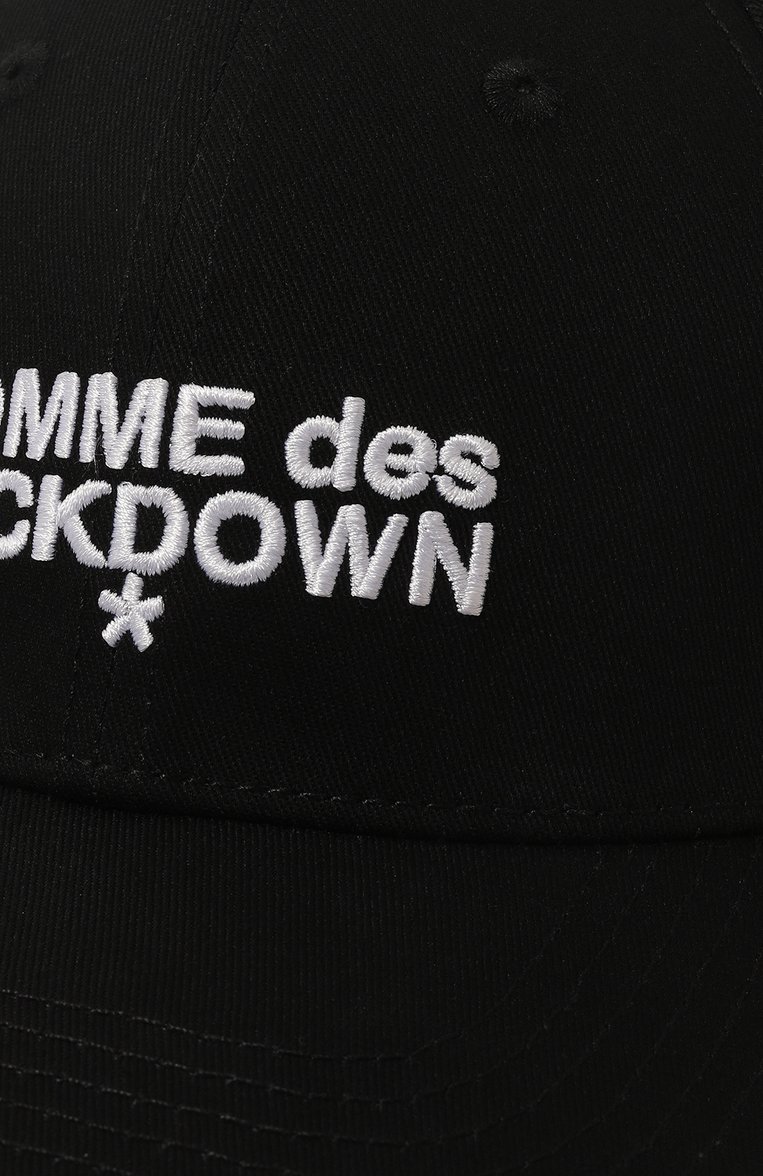 Мужская хлопковая бейсболка COMME DES FUCKDOWN черного цвета, арт. CFACX00008 | Фото 4 (Материал: Текстиль, Хлопок; Нос: Не проставлено)