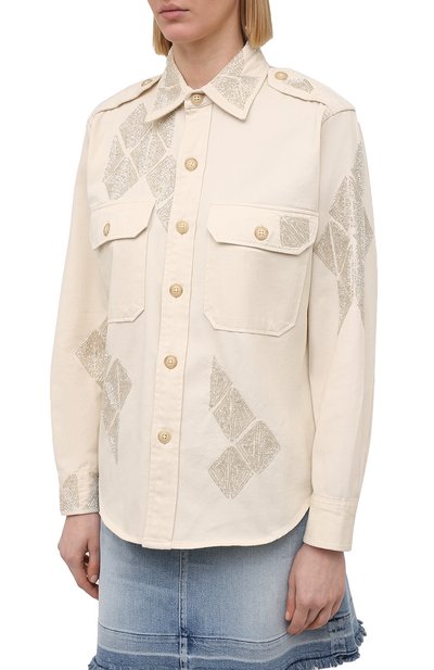 Хлопковая рубашка POLO RALPH LAUREN кремового цвета по цене 24100 руб., арт. 211829859, фото 3 Хлопковая рубашка POLO RALPH LAUREN, арт. 211829859, фото 3