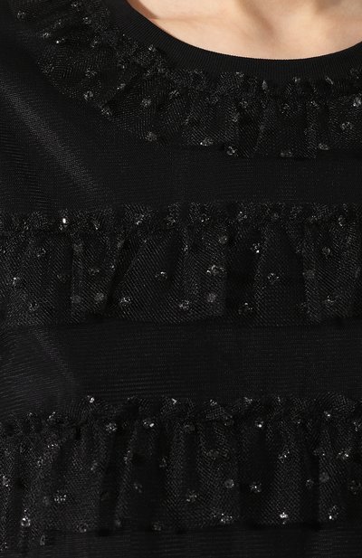 Хлопковая футболка REDVALENTINO черного цвета по цене 26200 руб., арт. TR3MG05F/4VA, фото 5 Хлопковая футболка REDVALENTINO, арт. TR3MG05F/4VA, фото 5