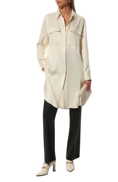 Шелковая туника THE ROW молочного цвета по цене 281500 руб., арт. 6036W2171, фото 2 Шелковая туника THE ROW, арт. 6036W2171, фото 2