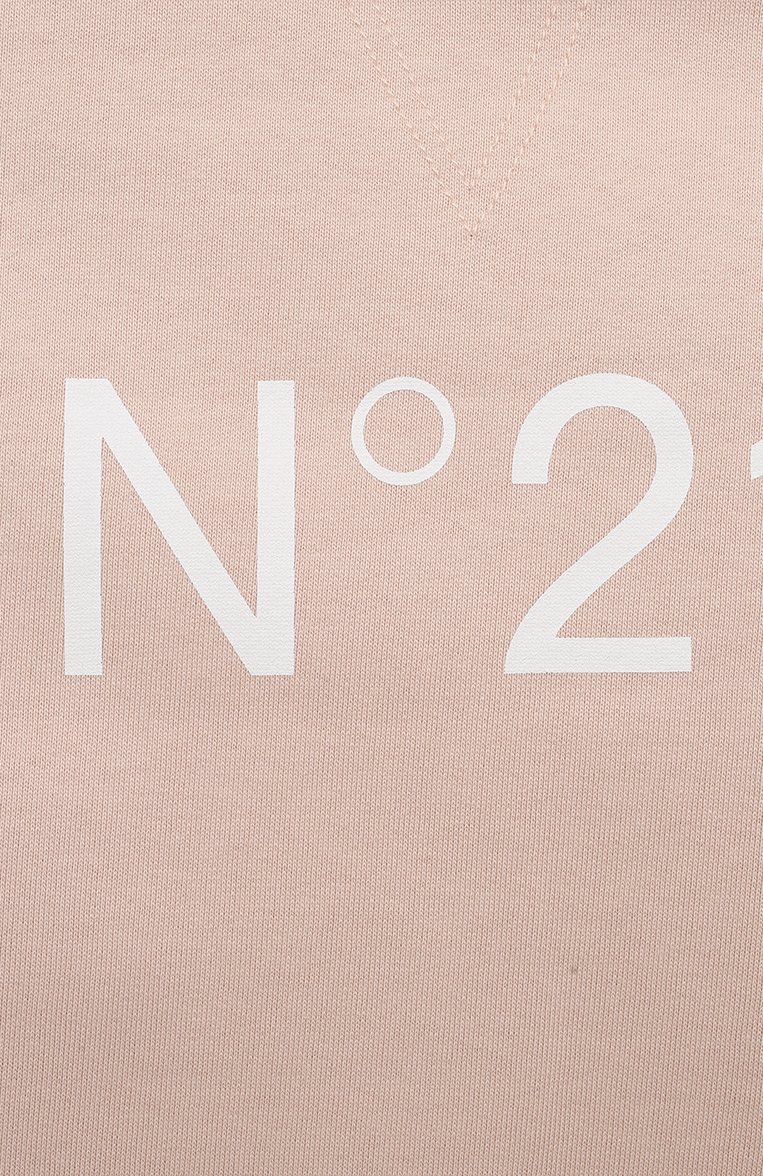 Детское хлопковое платье N21 светло-розового цвета, арт. N21866/N0154 | Фото 3 (Материал внешний: Хлопок; Рукава: Короткие; Случай: Повседневный; Автоматизация состава: Проставлено; Автоматизация ТО: Проставлено)