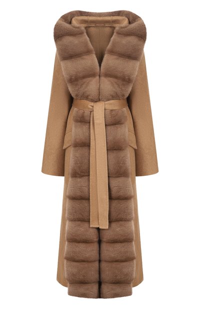 Женское кашемиро вое пальто с отделкой из норки MVST, арт. FTBPL-Y612V