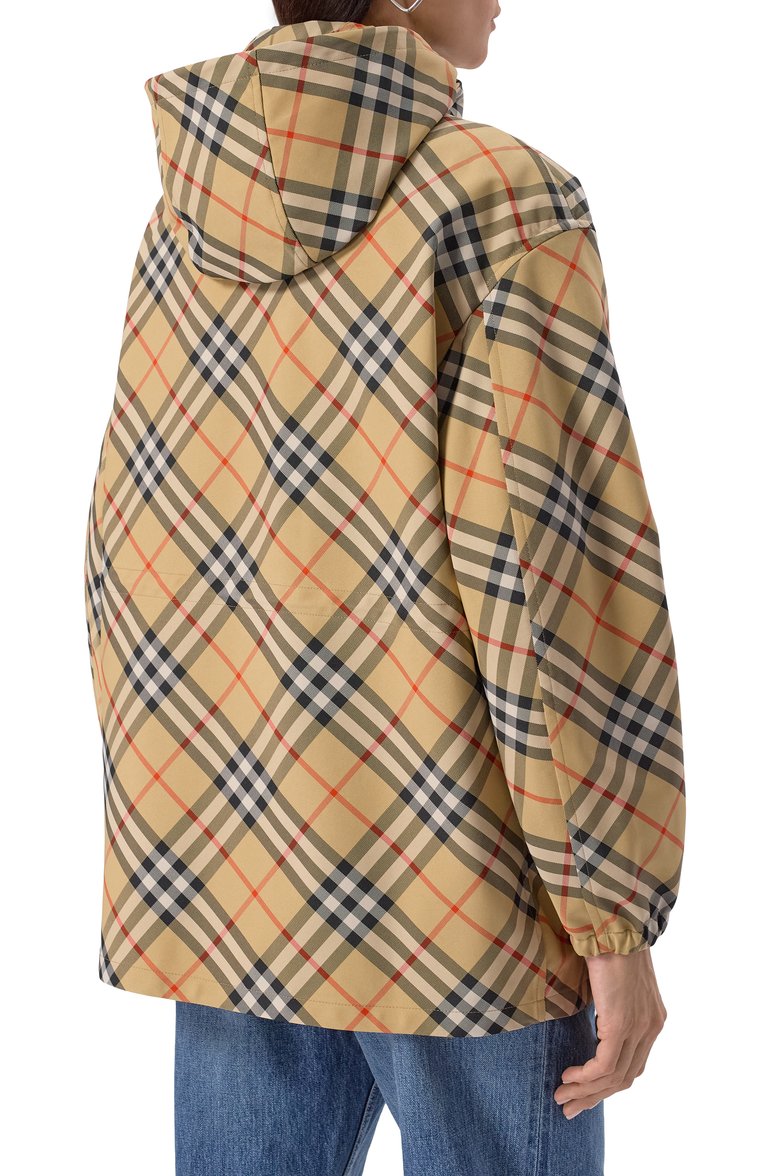 Женская куртка BURBERRY бежевого цвета, арт. 8087231 | Фото 4 (Материал внешний: Синтетический материал; Рукава: Длинные; Длина (верхняя одежда): Коротки�е; Кросс-КТ: Легкие, Куртка; Стили: Кэжуэл)