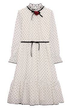 Детское платье DESIGNERS CAT белого цвета, арт. 100000K01001733/P0IS DRESS/14A-16A | Фото 1 (Материал подклада: Хлопок; Материал сплава: Проставлено; Рукава: Длинные; Материал внешний: Синтетический материал; Драгоценные камни: Проставлено; Девочки Кросс-КТ: Платье-одежда; Случай: Формальный; Ростовка одежда: 16 лет | 164 см)