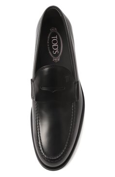 Мужские кожаные пенни-лоферы TOD’S черного цвета, арт. XXM0ZF0Q920/PLS | Фото 6 (Материал внешний: Натуральная кожа; Материал сплава: Проставлено; Материал внутренний: Натуральная кожа; Нос: Не проставлено; Стили: Классический)