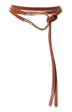 Женский кожаный пояс LORENA ANTONIAZZI коричневого цвета, арт. A23216CT02A/9978 | Фото 1 (Материал: Натуральная кожа; Материал сплава: Проставлено; Нос: Не проставлено)