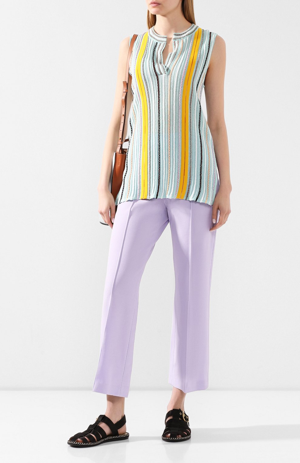 Хлопковый топ M MISSONI голубого цвета по цене 39950 руб., арт. 2DN00172/2K004F, фото 2 Хлопковый топ M MISSONI, арт. 2DN00172/2K004F, фото 2