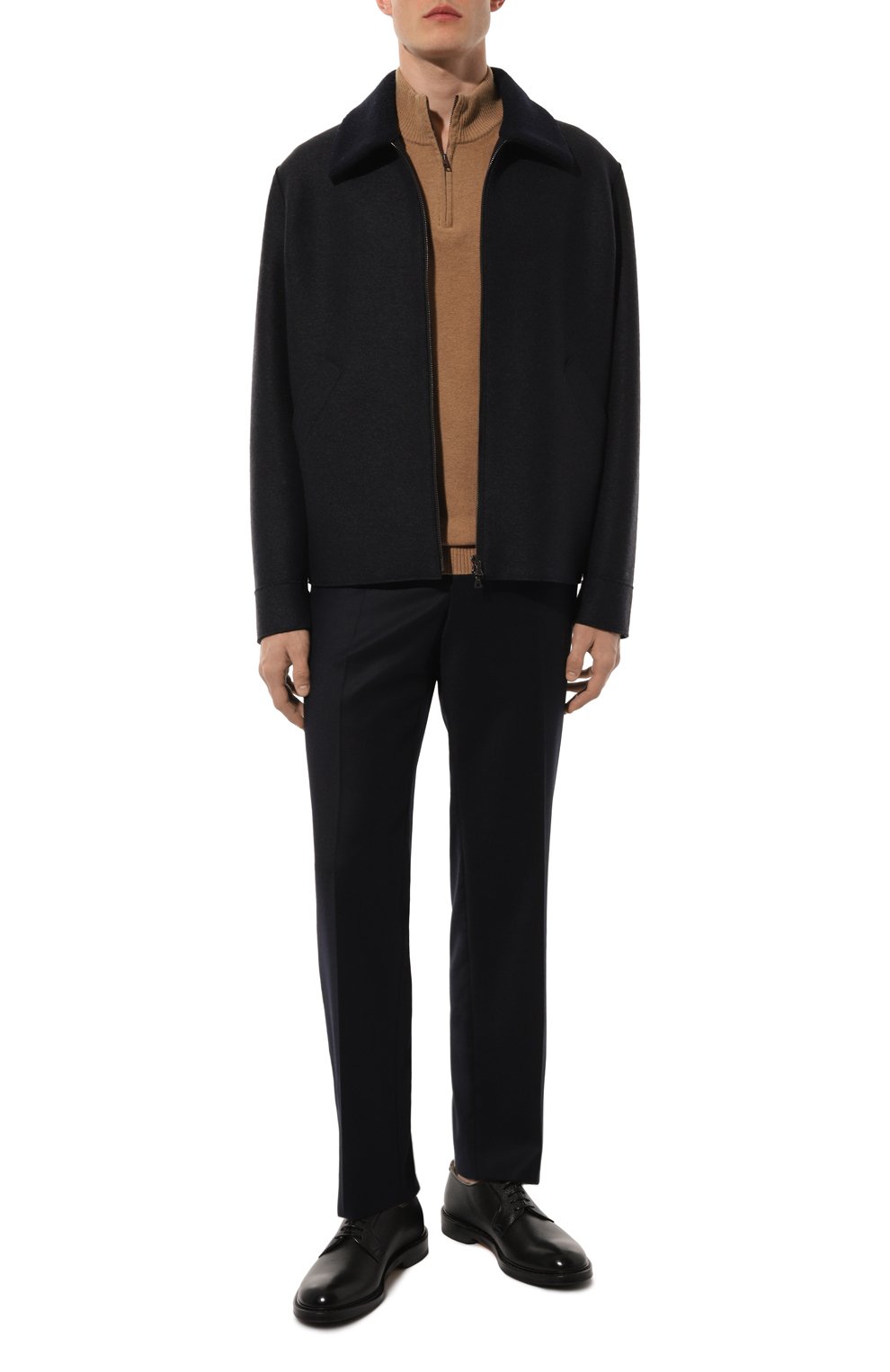 Шерстяные брюки EMPORIO ARMANI темно-синего цвета по цене 38400 руб., арт. EM000275/TE11118, фото 2 Шерстяные брюки EMPORIO ARMANI, арт. EM000275/TE11118, фото 2