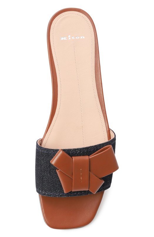 Комбинированные шлепанцы Kiton D61828K0900H01 Синий  D61828K0900H01 Фото 6