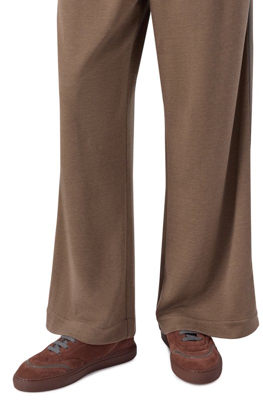 Замшевые кеды Brunello Cucinelli MZSFG3075P Коричневый  MZSFG3075P Фото 3