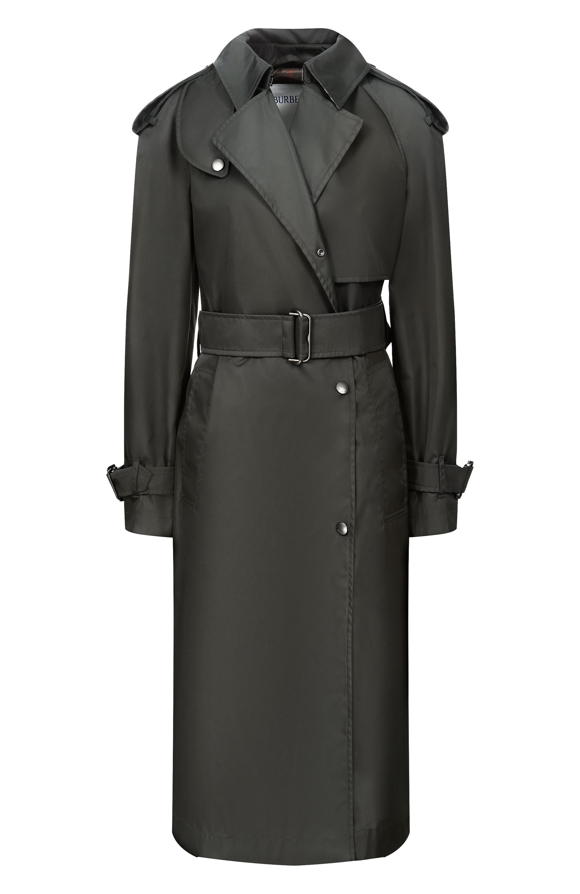 Плащ BURBERRY темно-зеленого цвета по цене 260500 руб., арт. 8114353, фото 1 Плащ BURBERRY, арт. 8114353, фото 1