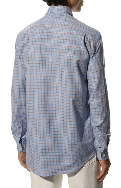 Хлопковая рубашка PAUL&SHARK голубого цвета по цене 25550 руб., арт. 12313096J/C00, фото 4 Хлопковая рубашка PAUL&SHARK, арт. 12313096J/C00, фото 4