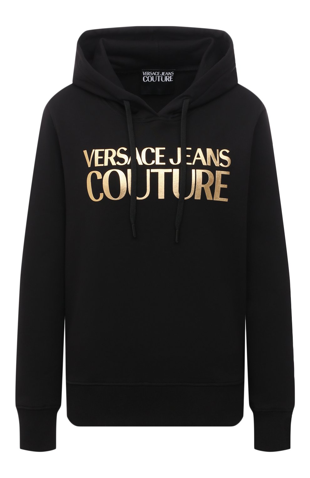 Хлопковое худи VERSACE JEANS COUTURE черного цвета по цене 29950 руб., арт. B6HWA7TP-WDP308 L0G0 F0IL/30318, фото 1 Хлопковое худи VERSACE JEANS COUTURE, арт. B6HWA7TP-WDP308 L0G0 F0IL/30318, фото 1