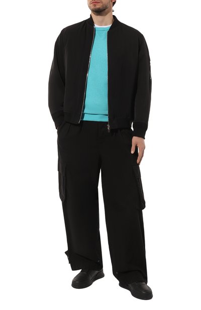 Хлопковый свитшот STONE ISLAND бирюзового цвета по цене 37250 руб., арт. 781566360V0142, фото 2 Хлопковый свитшот STONE ISLAND, арт. 781566360V0142, фото 2