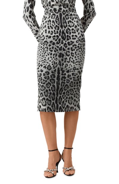 Шелковая юбка DOLCE & GABBANA леопардового цвета по цене 171000 руб., арт. F4B6UT/FSADD, фото 3 Шелковая юбка DOLCE & GABBANA, арт. F4B6UT/FSADD, фото 3