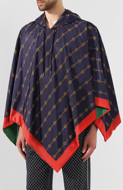Двустороннее пончо GUCCI синего цвета по цене 70560 руб., арт. 572422/4G407, фото 3 Двустороннее пончо GUCCI, арт. 572422/4G407, фото 3