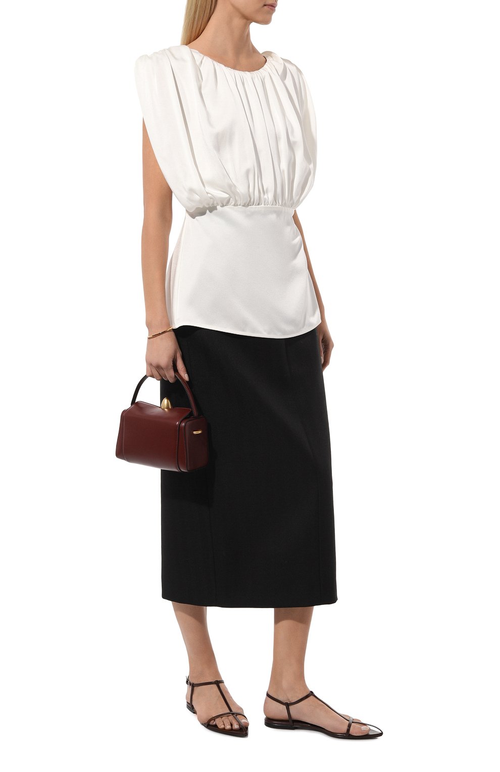 Сандалии JIL SANDER бордового цвета по цене 65450 руб., арт. J15WP0081/P6521, фото 2 Сандалии JIL SANDER, арт. J15WP0081/P6521, фото 2