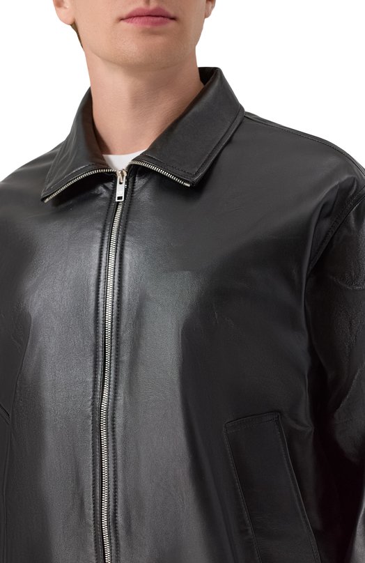 Кожаный бомбер Bottega Veneta 785266/V5AC0 Чёрный  785266/V5AC0 Фото 5