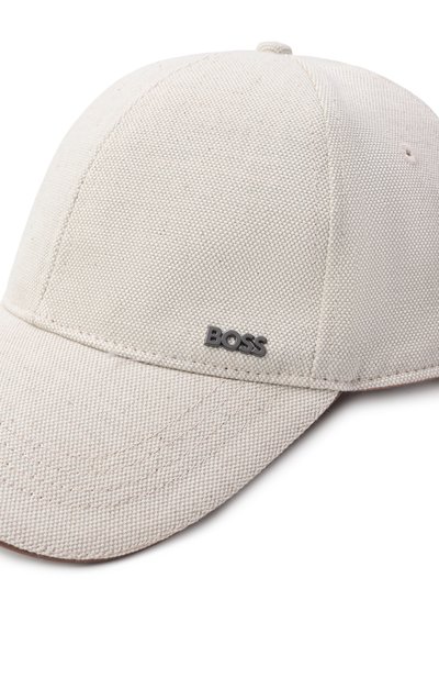 Хлопковая бейсболка BOSS кремового цвета по цене 9195 руб., арт. 50562788, фото 3 Хлопковая бейсболка BOSS, арт. 50562788, фото 3