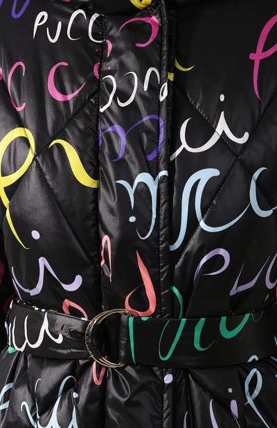 Утепленное пальто EMILIO PUCCI черного цвета по цене 172500 руб., арт. 9RYA05/9R790, фото 5 Утепленное пальто EMILIO PUCCI, арт. 9RYA05/9R790, фото 5