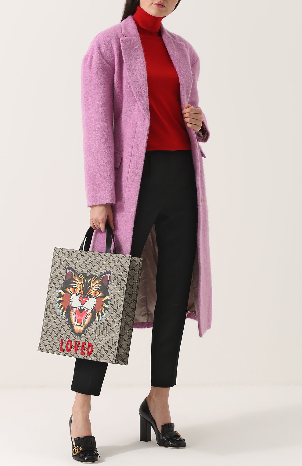 Сумка-тоут gg supreme angry cat GUCCI, арт. 450950/9AV1T, фото 2