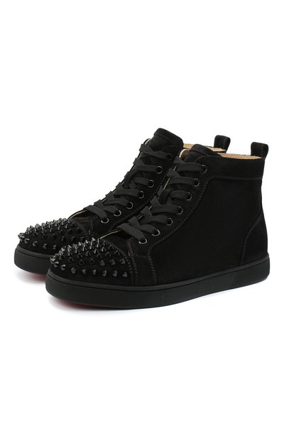 Замшевые кеды lou spikes CHRISTIAN LOUBOUTIN, арт. lou spikes woman flat veau velours, фото 1