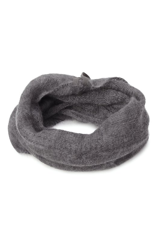 Шарф-снуд из шерсти и шелка Ann Demeulemeester B0013197/KN069 Серый B0013197/KN069