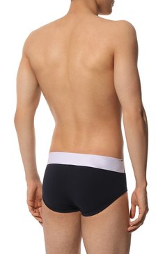 Мужские хлопковые брифы DOLCE & GABBANA темно-синего цвета, арт. M3F32J/0NP20 | Фото 3 (Материал внешний: Хлопок; Нос: Не проставлено; Мужское Кросс-КТ: Трусы; Кросс-КТ: бельё; Трусы М: Брифы)