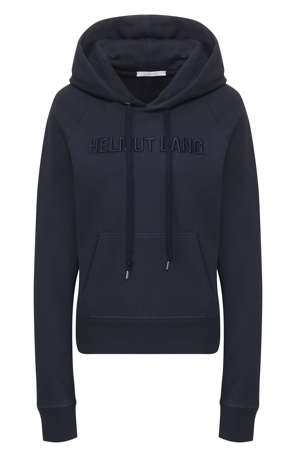 Хлопковое худи HELMUT LANG темно-синего цвета по цене 37750 руб., арт. J07DW503, фото 1 Хлопковое худи HELMUT LANG, арт. J07DW503, фото 1