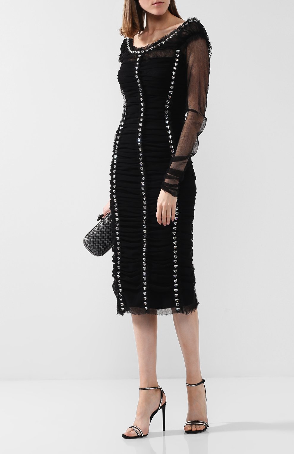 Платье-миди с декоративной отделкой DOLCE & GABBANA, арт. F6C0AZ/FLEAA, фото 2