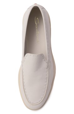 Женские кожаные лоферы SANTONI белого цвета, арт. WUYG71436TISSWKA | Фото 6 (Материал внутренний: Натуральная кожа; Материал внешний: Натуральная кожа; Каблук высота: Низкий; Подошва: Платформа)