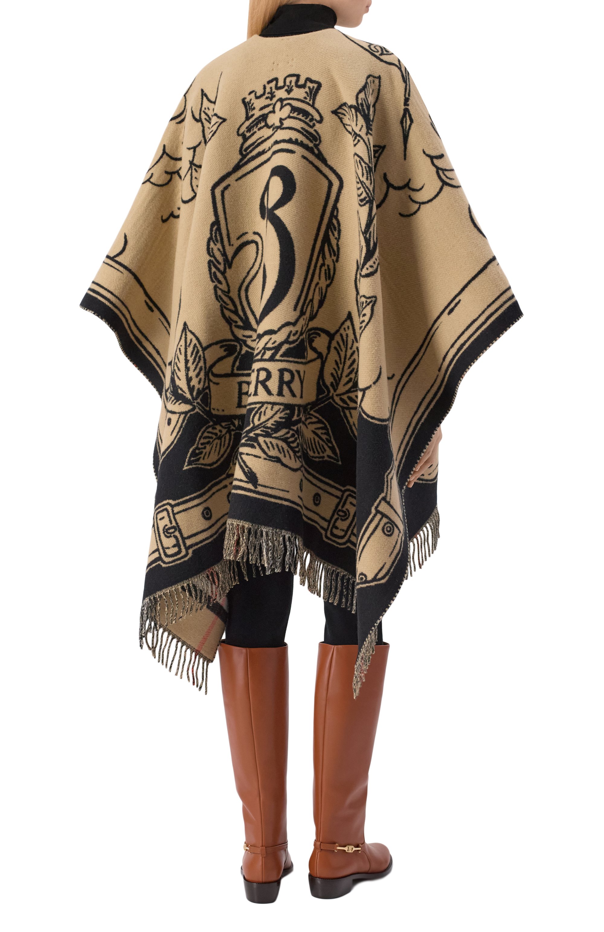 Шерстяная накидка BURBERRY разноцветного цвета по цене 168000 руб., арт. 8109626, фото 3 Шерстяная накидка BURBERRY, арт. 8109626, фото 3