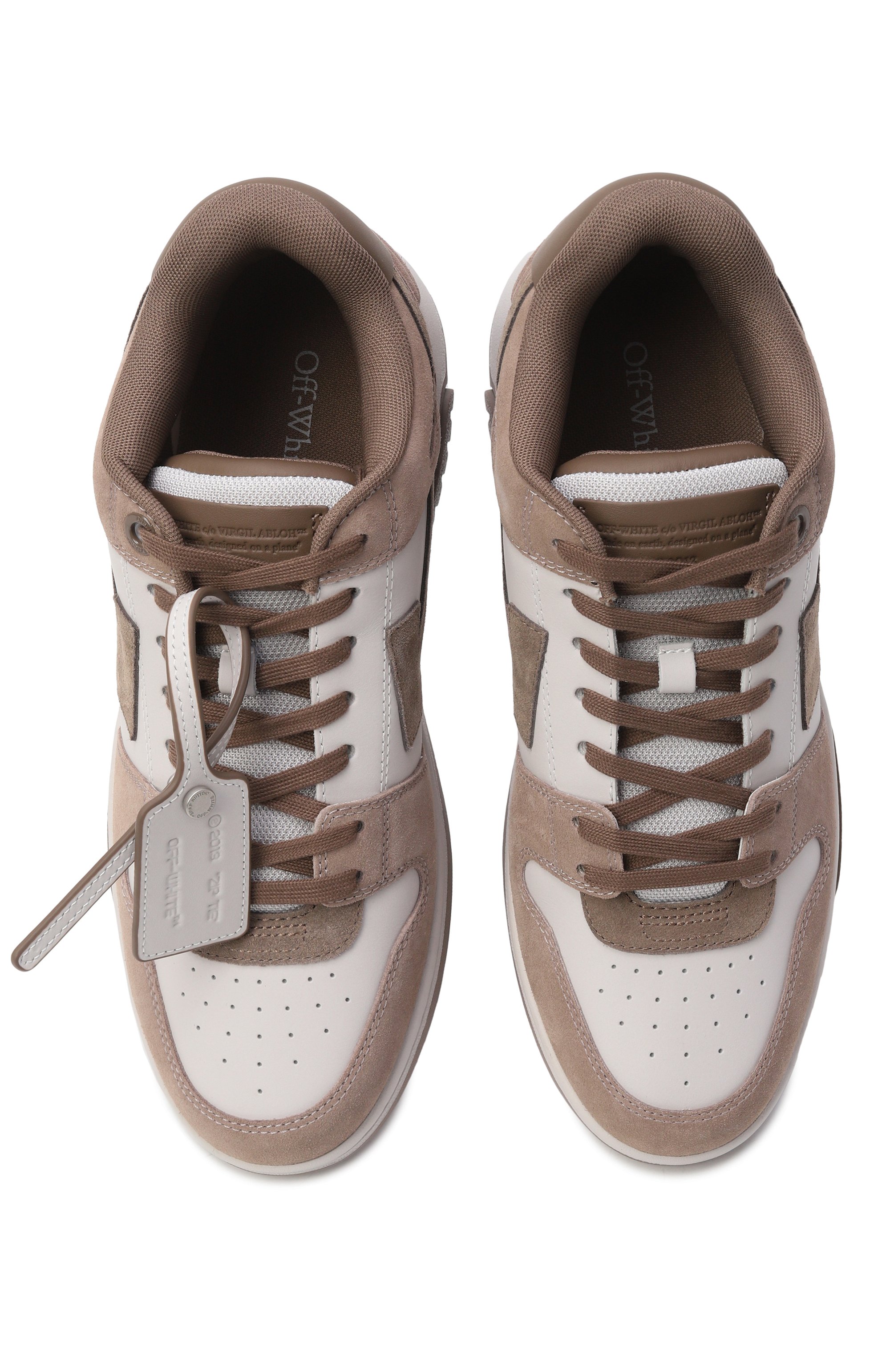 Комбинированные кеды out of office OFF-WHITE, арт. 0MIA189S26LEA005, фото 5